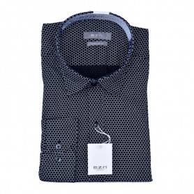 Chemise homme noire motifs géométriques – CHM1064