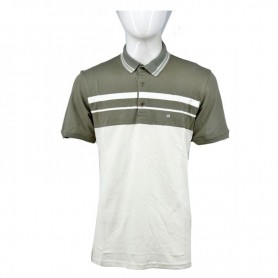 Polo homme bicolore olive et blanc M à 3XL - TSH805