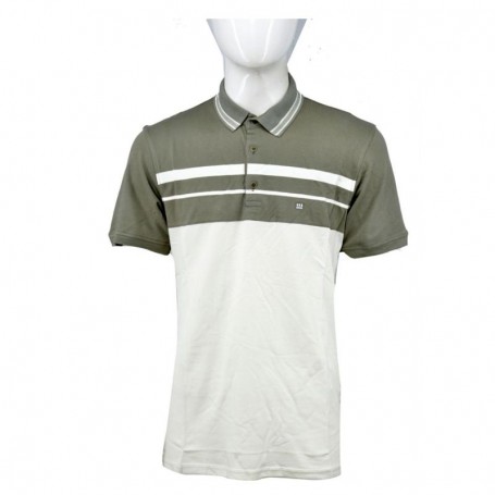 Polo homme bicolore olive et blanc M à 3XL - TSH805