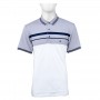 Polo homme gris et blanc avec bandes bleues M à 3XL - TSH806