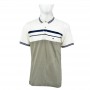 Polo homme blanc et gris bandes bleues M à 3XL - TSH807