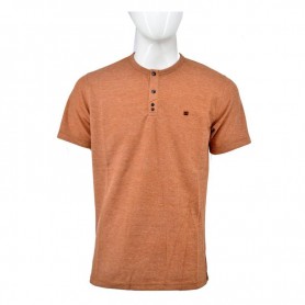 T-shirt homme marron col boutonné M à 3XL - TSH810