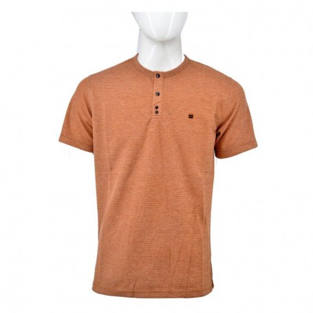 T-shirt homme marron col boutonné M à 3XL - TSH810
