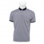 Polo homme rayé blanc et noir col contrasté M à 3XL - TSH812