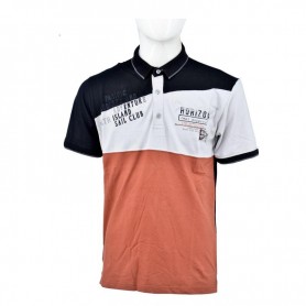 Polo homme tricolore avec motif graphique M à 3XL - TSH814