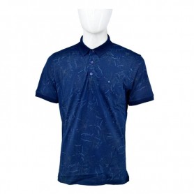Polo homme bleu motifs floraux M à 3XL - TSH815