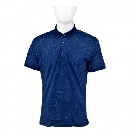 Polo homme bleu motifs floraux M à 3XL - TSH815