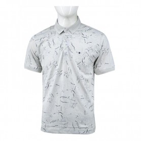Polo homme gris clair motifs floraux M à 3XL - TSH816