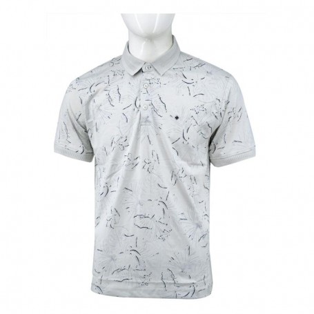 Polo homme gris clair motifs floraux M à 3XL - TSH816
