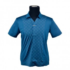 Polo homme bleu motif à carreaux M à 3XL - TSH818