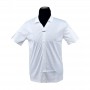 Polo homme blanc motif losanges discrets M à 3XL - TSH822