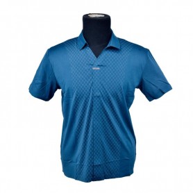 Polo homme bleu motif à losanges M à 3XL - TSH823