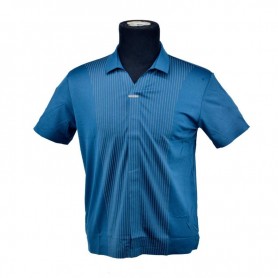 Polo homme bleu rayures verticales M à 3XL - TSH825