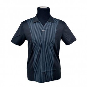 Polo homme noir rayures subtiles M à 3XL - TSH826