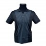 Polo homme noir rayures subtiles M à 3XL - TSH826