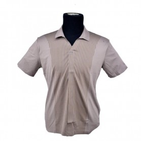 Polo homme beige rayures fines M à 3XL - TSH827