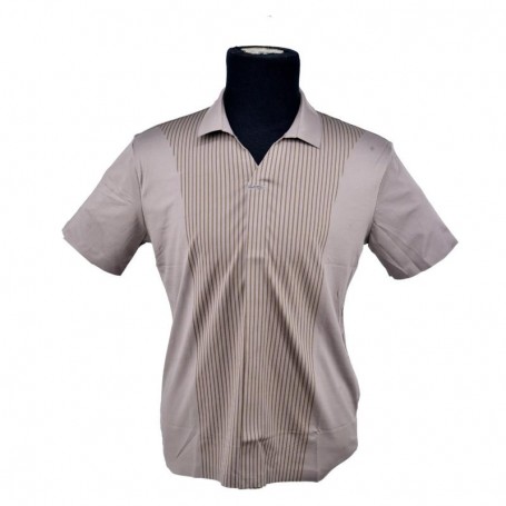 Polo homme beige rayures fines M à 3XL - TSH827