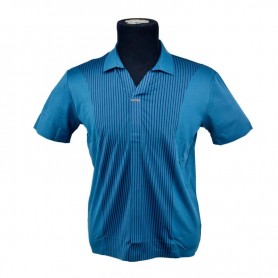 Polo homme bleu rayures discrètes M à 3XL - TSH828