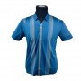 Polo homme bleu larges rayures M à 3XL - TSH829
