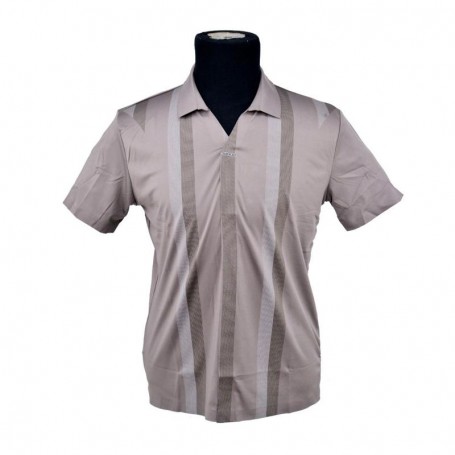 Polo homme beige larges rayures M à 3XL - TSH831