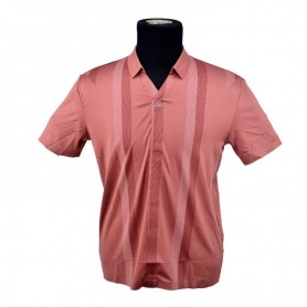Polo homme rose rayures discrètes M à 3XL - TSH833