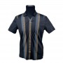 Polo homme noir rayures contrastées M à 3XL - TSH834