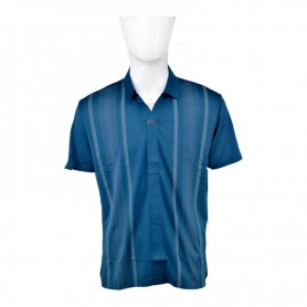 Polo homme bleu avec rayures subtiles - Taille M à 3XL - TSH847