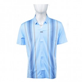 Polo homme bleu ciel avec rayures élégantes - M à 3XL - TSH848