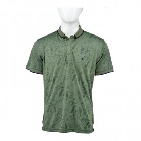 Polo homme vert olive avec motif discret - taille M à 3XL - TSH852