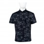 Polo homme imprimé floral noir - Taille M à 3XL - TSH859