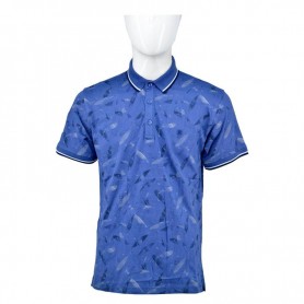 Polo homme bleu foncé à motif graphique - tailles M à 3XL - TSH870