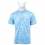 Polo homme bleu clair à motif floral - tailles M à 3XL - TSH871