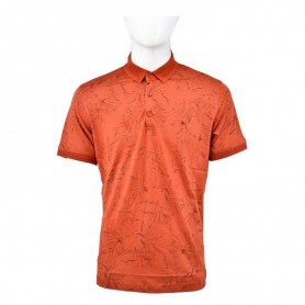 Polo homme terracotta à motif graphique - tailles M à 3XL - TSH872