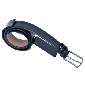 Ceinture en cuir noir lisse avec boucle élégante - CNT106