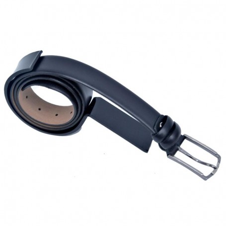Ceinture en cuir noir lisse avec boucle élégante - CNT106