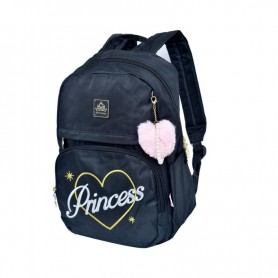 Sac à dos fille Princess noir avec coeur doré - SC2853