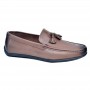 Mocassin en cuir marron avec pampilles - Style chic - MOC571