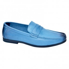 Mocassin en cuir bleu ciel - Fraîcheur estivale - MOC578