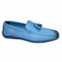 Mocassin en cuir bleu ciel avec pampilles - Décontracté - MOC587