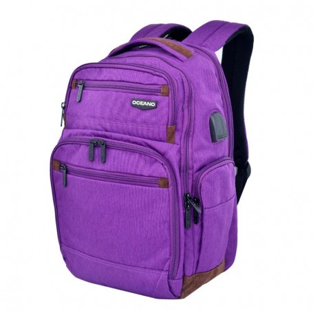 Sac à dos 18 pouces Oceano 3809 - Grande capacité et port USB - Purple