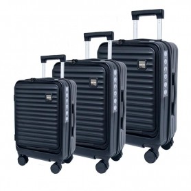 Lot de valises noires avec coque rigide - VLS378