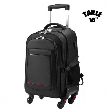 Sac à Dos à Roulettes 18 pouces - 35L - Confort et Durabilité - VLS385