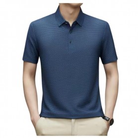 Polo homme bleu texturé chic - TSH896