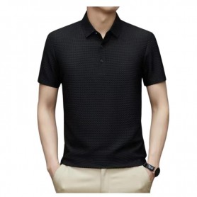 Polo homme noir texturé chic et moderne - TSH898