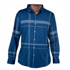 Chemise bleue à carreaux homme - Style moderne – CHM1075