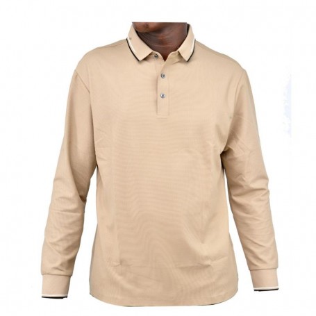 Polo beige homme - Élégance décontractée - TSH902