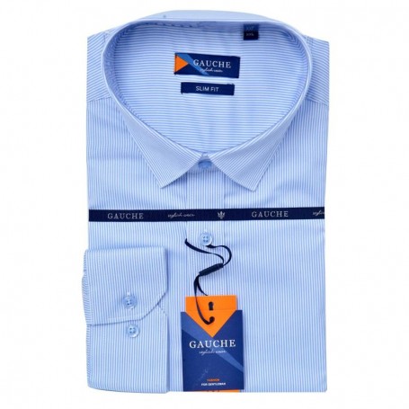 Chemise Rayée Slim Fit Homme - Élégance et Confort – CHM1084