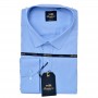 Chemise Slim Fit Bleu à Motif Homme - Style et Élégance – CHM1092