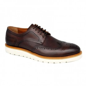 Chaussures derby homme cuir perforé marron - CDV1706