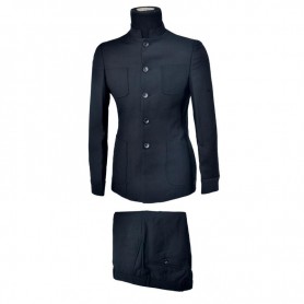 Costume homme noir col mao élégant - CTM405
